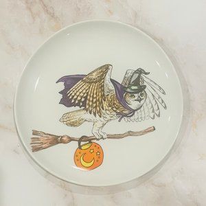 Halloween Custome Owl Witch NIB West Elm Rachel Kozlowski Dapper Animals Plate